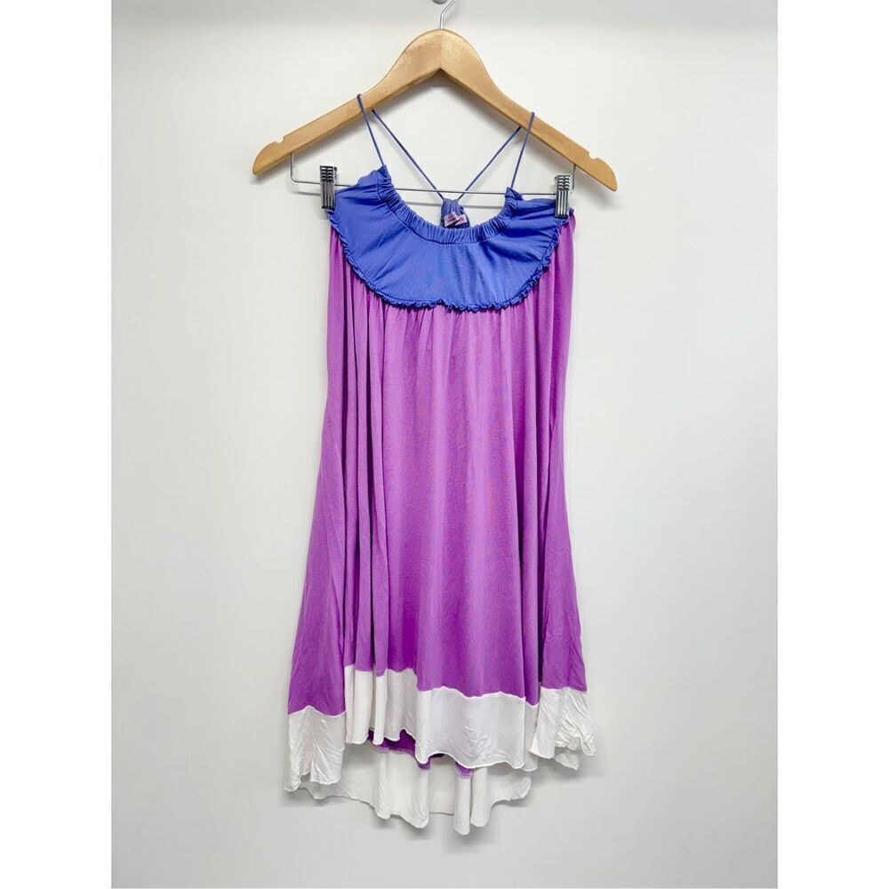 Calypso Mini Dress Size Extra Small Spaghetti Strap Lilac Sleeveless Stretchy‎